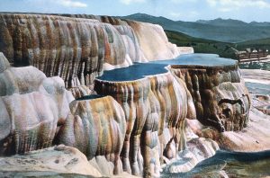 Postcard of Mammoth Hot Springs; Frank J Haynes;