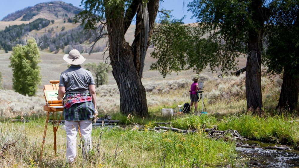 Artists painting in Lamar Valley