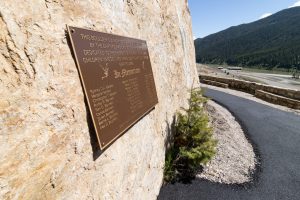Memorial Boulder at Quake Lake