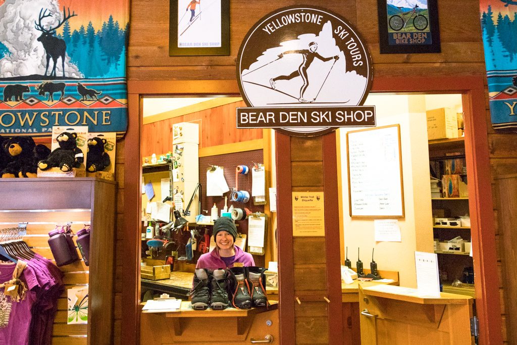 Bear Den Ski Shop counter in the Old Faithful Snow Lodge