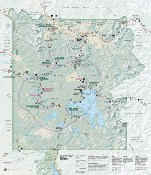 Official Yellowstone National Park map