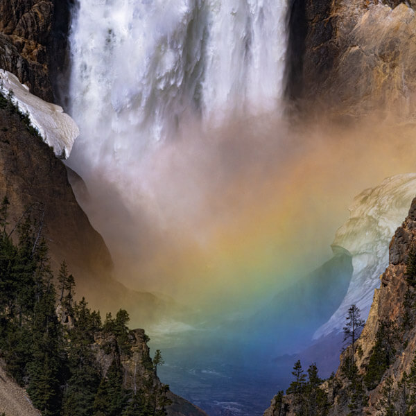 Yellowstone Falls and Rainbow 2026 Yellowstone Forever Calendar Contest honorable mention image of Lower Falls of the Grand Canyon with a rainbow.