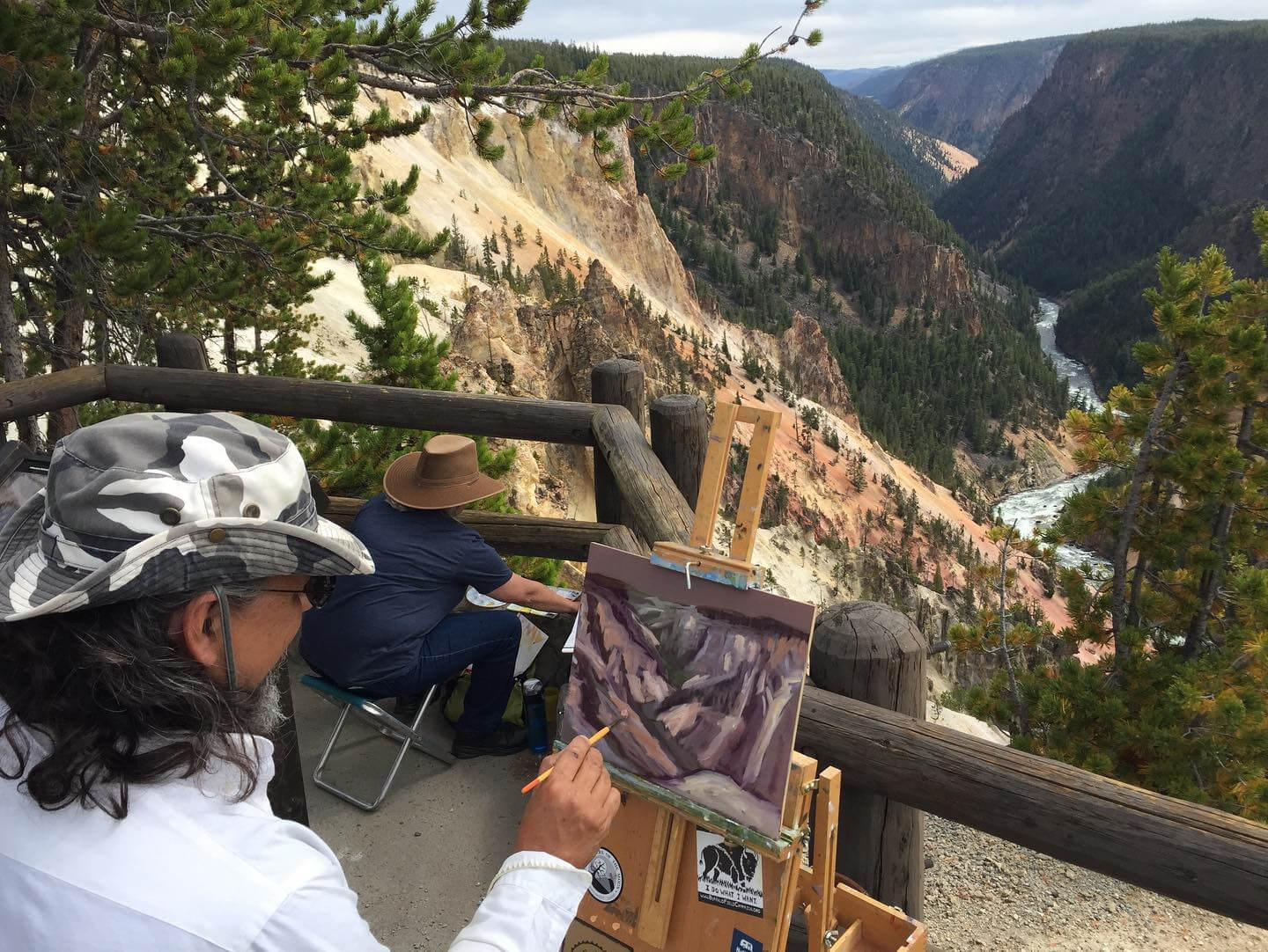 Daniel Hidalgo painting Moran's Yellowstone